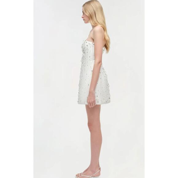 SIMKHAI Yasmin Strapless Embellished Bustier Mini Sz 4 - Picture 2 of 7